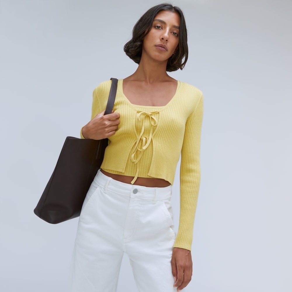 Everlane Yellow Ribbed Crop Top - Picture 5 of 10